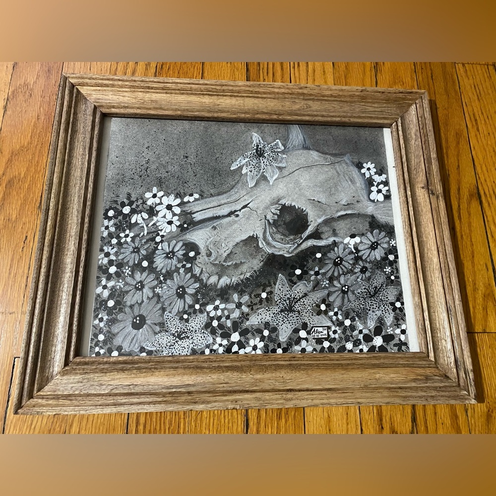 🌼Artwork by me | Cow Skull in Bloom I (03.05.2025)